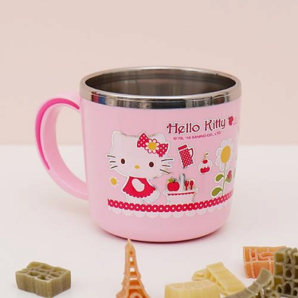 【震撼精品百貨】凱蒂貓 Hello Kitty~韓國SANRIO三麗鷗 304不鏽鋼防滑杯(向日葵蝴蝶結)*70325