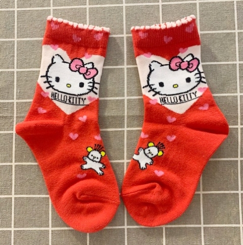 【震撼精品百貨】Hello Kitty 凱蒂貓~三麗鷗 KITTY兒童襪子(14~19CM)-紅心#52897