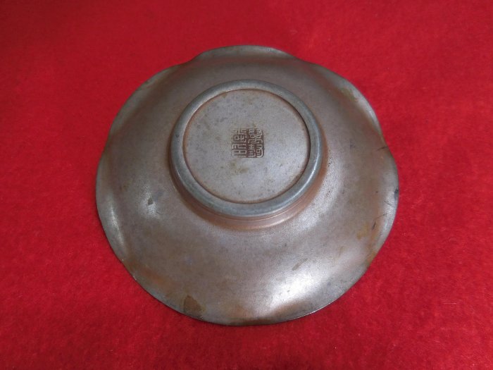古錫 大型茶托 龍閣陳永高老店 唐物 梅型 ５客 古美術 北溟居古美術】日本茶道具錫