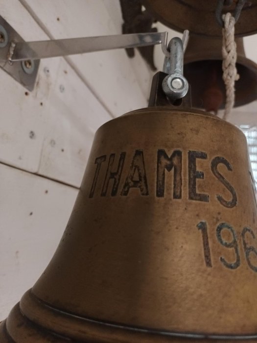 9102預定）1965s日本THAMES MARU船鐘/号鐘，音質好聽，口徑20公分，高