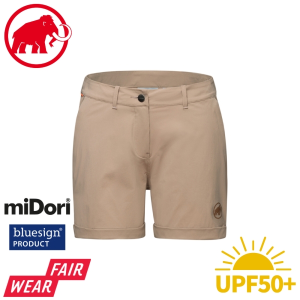 【MAMMUT 長毛象 女 MA Runbold Roll Cuff Shorts 抗磨快乾短褲《野生棕》】1023-00700