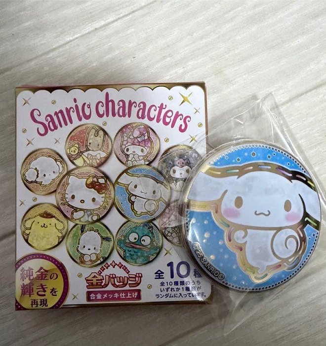 ＊日式雜貨館＊日本限定 限量款 三麗鷗金徽章 三麗鷗角色盲盒金徽章 限量款套組 10入 全款各1入 全系列角色款 收藏品