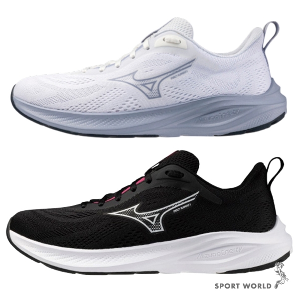 Mizuno 美津濃 慢跑鞋 女鞋 3E寬楦 ENERZY RUNNERZ 2 灰白/黑白【運動世界】K1GA251172/K1GA251173