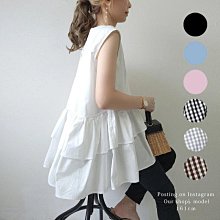 8/25~31特價360   日單荷葉邊拼接層次上衣女    減齡圓領無袖背心上衣【TV29746】台北薇安