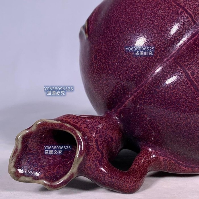 宋鈞窯玫瑰紫釉壽桃形水滴，高13直徑17cm，200155 官窯汝瓷建窯【古雲