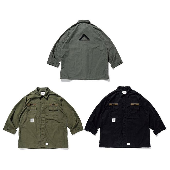 L 黒 WTAPS 19aw GUARDIAN JACKET COTTON 希望商店】WTAPS GUARDIAN JACKET 19AW 軍事胸標三角休閒夾克