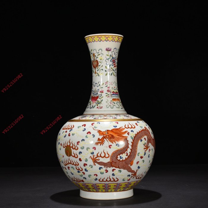 可議價清光緒粉彩龍鳳紋賞瓶40*23厘米1200047290禦窯、 青花、古玩