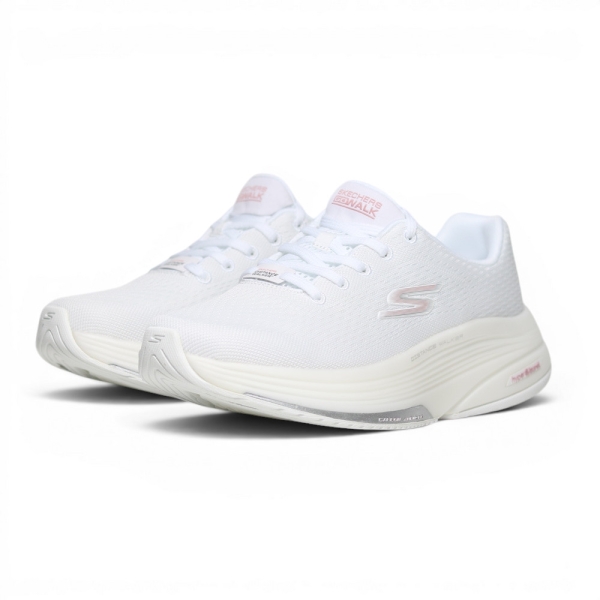 SKECHERS 休閒鞋 DISTANCE WALKER 白粉 足弓 碳板 健走鞋 女 125028WPK