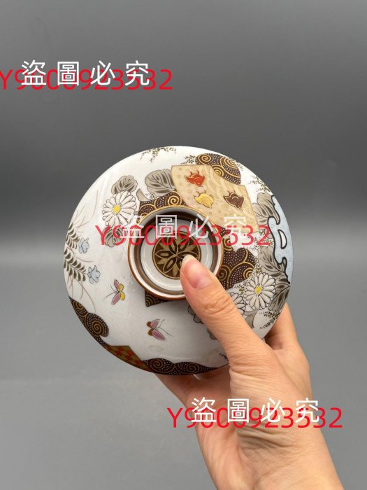 碗NO.180 日本拍回明治时期九谷烧名工上喜山作品满工满绘古董古玩老