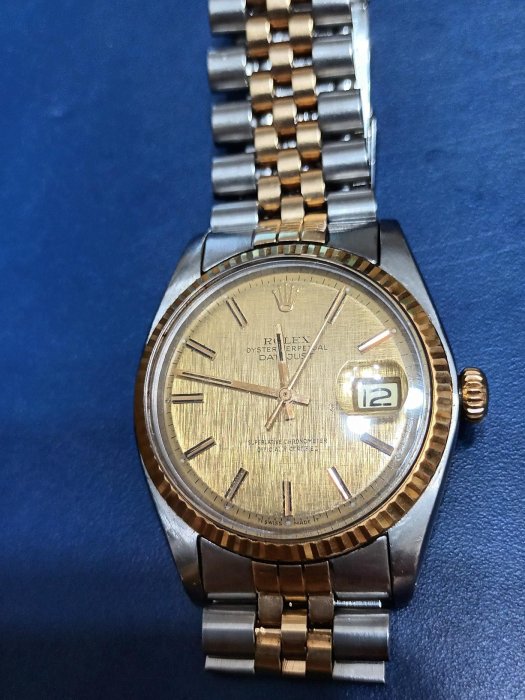 ROLEX1601半金自動錶 1570機芯 中金特殊面板色澤漂亮；16013 16233整支原裝機器讚k金 勞力士 1601半金K金