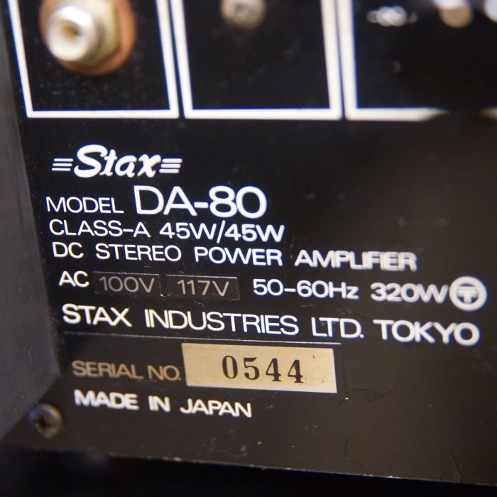 一元音響 ] 超罕見經典頂級銘品! STAX DA-80 純A類 二聲道後級擴大機
