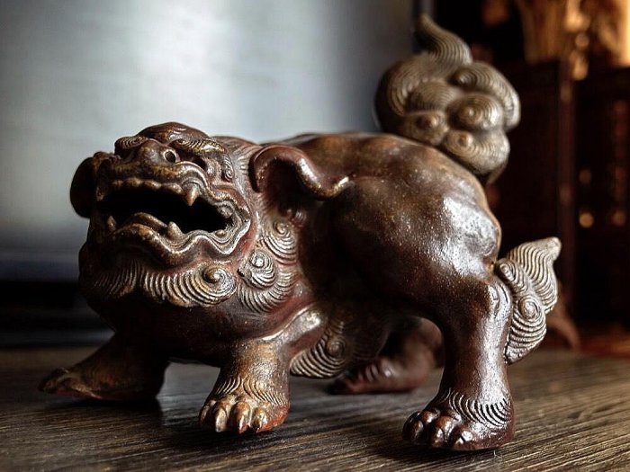 古備前 獅子 備前焼 玉獅子香炉 古備前 白備前獅子香炉 – White Glaze