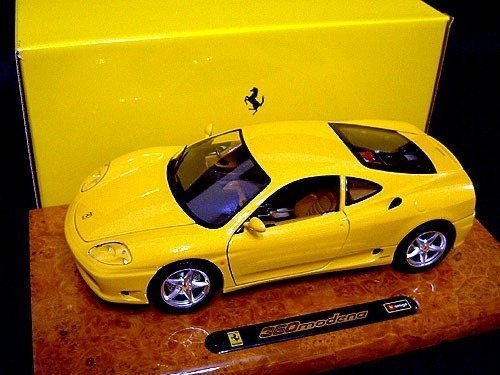 【夢幻逸品】Bburago法拉利FERRARI F360、360 Modena高質感黃色烤漆，限量發行