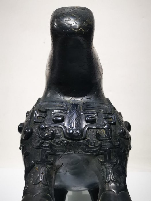 古董，藏友旧藏寄売，青銅製，「商獸面紋提梁器」祭祀品，附葬品，文房置物，賞物。 古董，藏友旧藏寄売，青銅製，「商獸面紋提梁器」祭祀品，附葬品