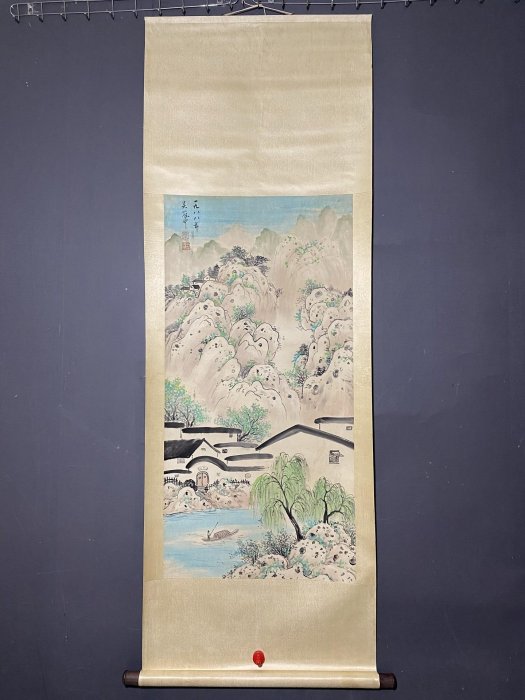 編號fg-578 畫家：吳冠中三尺中堂畫山水畫手繪畫畫工精細。1 加材質