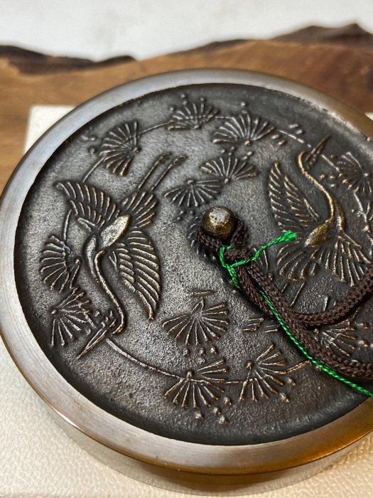 日本昭和時代純銅精工印泥盒朱肉入百年老朱砂印泥純銅金工精品失蠟法精