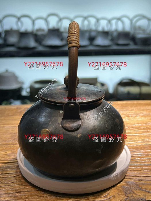 日本富貴堂急須壺，富貴堂銅壺，銅鍍銀急須壺，銅熏銀泡茶壺，玉川堂