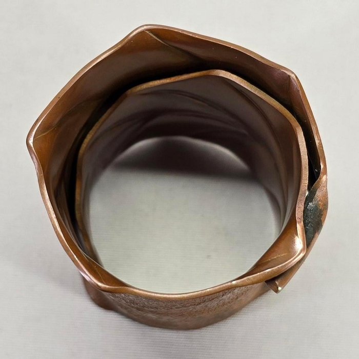 小丸子の家》木村清五郎(清雲) 銅製一葉蓋置蓋托蓋架茶道具無共箱直徑