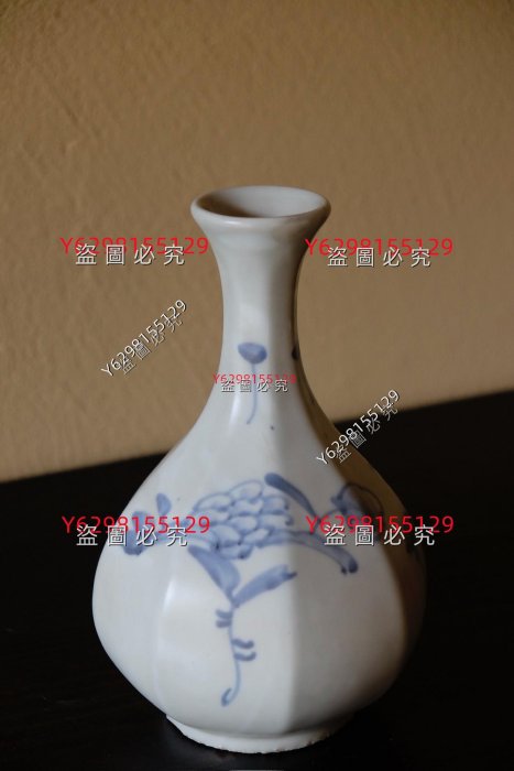 19世紀李朝白瓷染付青花面取瓶德利染付高麗青瓷李朝青瓷分院窯提燈壺月