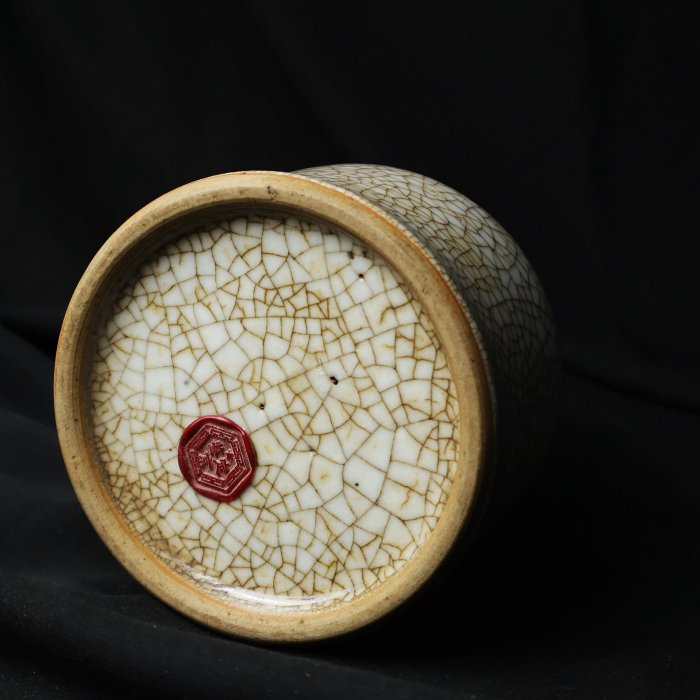 桑園の】藏家讓宋代哥窯開片冰裂紋陶瓷筆洗(委託品) T 8229 A01