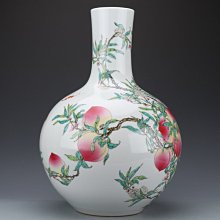 清乾隆粉彩九桃大天球瓶| Yahoo拍賣