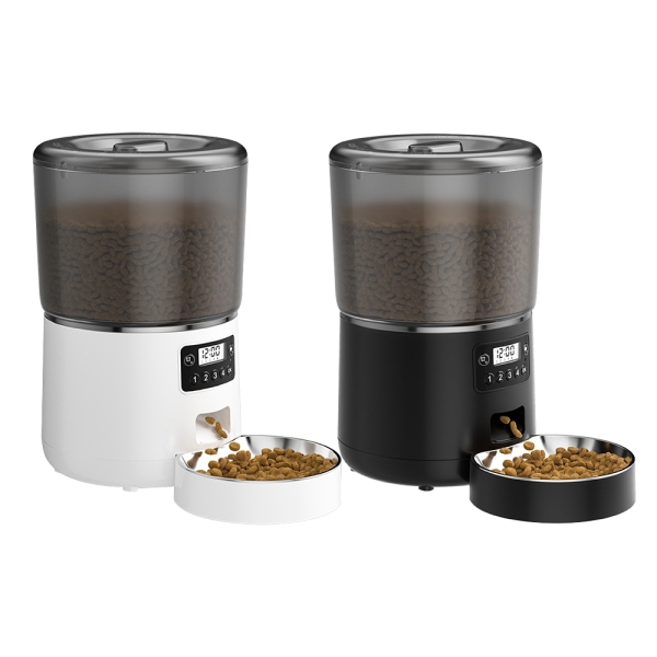 寵物4L大容量自動定時餵食器 貓狗小動物 智能餵食機 飼料凍乾餵食 飼料桶 貓碗 (鹼性電池+插電)