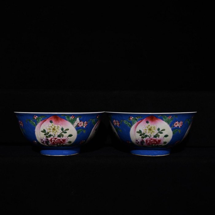 清康熙年制琺瑯彩花卉紋碗，高7×15.4厘米??60038711禦窯、 青花、古玩