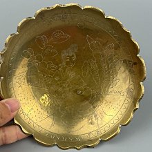 嚴選古風創匯銅盤，茶托推薦收藏，173克實物美品，銅器手工藝品純