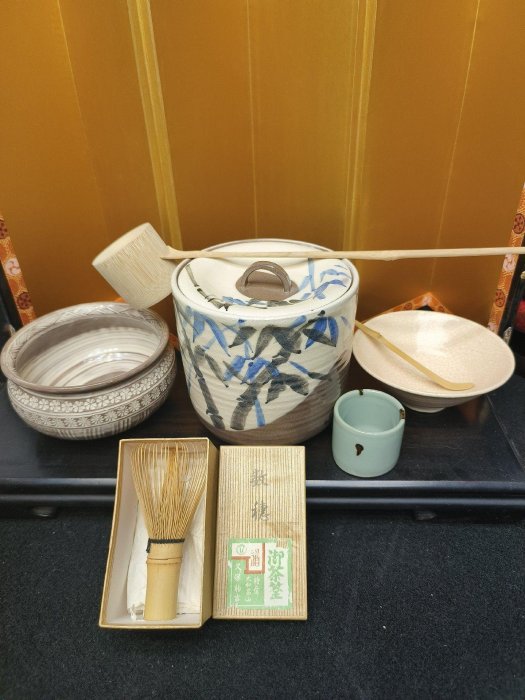 嚴選日本回流高端抹茶全套原裝木盒茶具，建水水指香盒專用收藏古美術