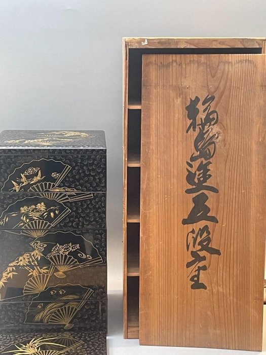 日本漆器沈金漆器輪島涂五重盒金蒔繪茶道具實木胎大漆| Yahoo拍賣