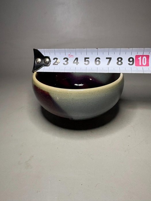 北宋宋代天藍釉鈞窯雞心泡碗，紅斑漚變老窯珍品，推薦品味收藏選品