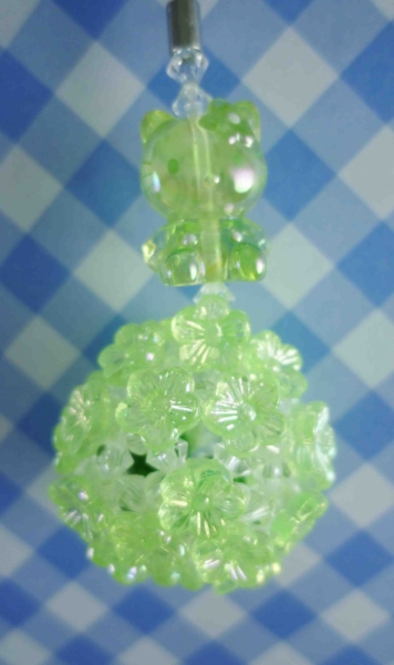 【震撼精品百貨】Hello Kitty 凱蒂貓~KITTY珠珠鈴鐺吊飾-綠色