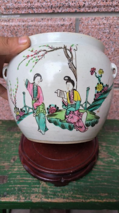 民國桃花美女粉彩瓷罐名家手繪民俗古玩收藏精品陶瓷舊物瓷器珍藏民國
