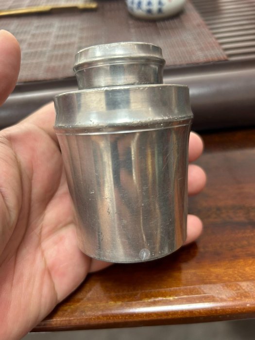 y 煎茶道具　英祥堂造　古錫　茶壷　茶心壷 閑】英祥堂造 錫製 茶心壺 茶入 茶壺 ☆重約266g / 煎茶