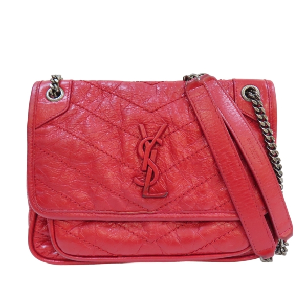 【二手名牌BRAND OFF】SAINT LAURENT YSL 聖羅蘭【激安價】紅色 牛皮 Niki Baby 肩揹包 533037