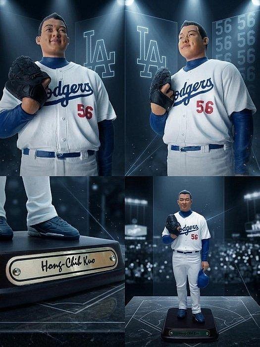 1元起標無底價貳拾肆棒球-Q-MAN 洛杉磯道奇郭泓志MLB寫實公仔全球限定版限量生產1500隻/中華隊台灣之光