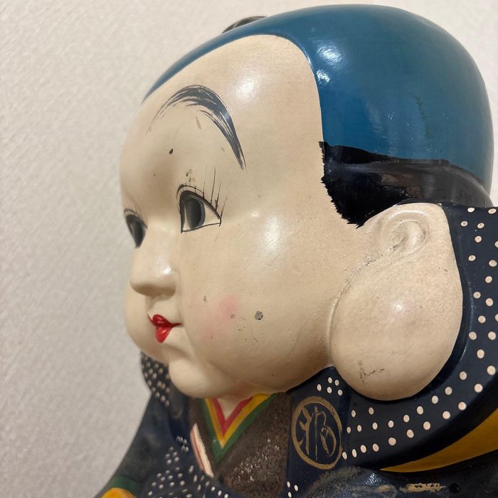 時代福助人形縁起手繪招福置物珍品〈檢招き貓こけし七福神常滑燒