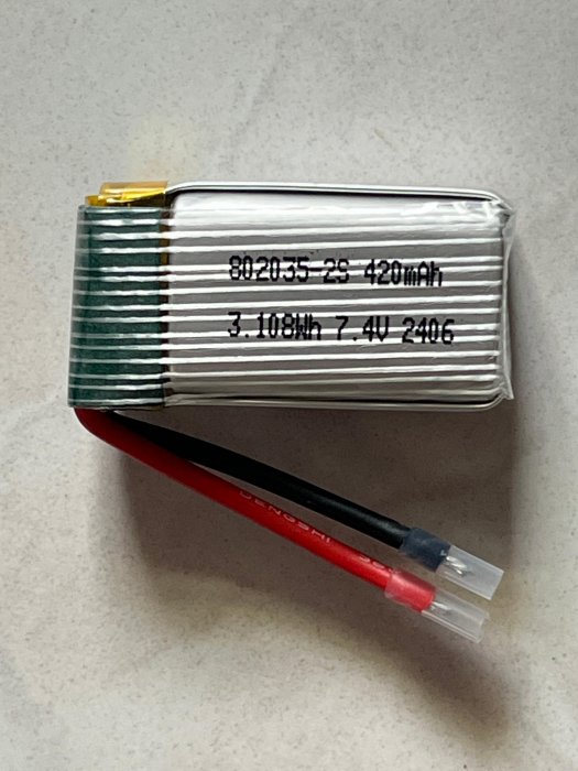 (大樹的家):802035動力電池 7.4V 420mAh 20C高倍率鋰電池航模車模船模通用大特價