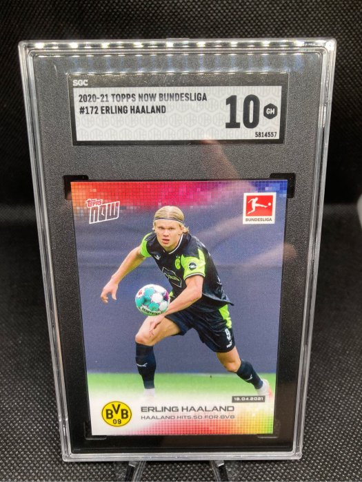 2020-21 Erling Haaland #172 SGC 10歐足超強大物哈蘭德鑑定卡滿分 非PSA