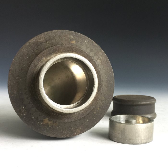 松果坊】日本金工『星山堂』造薩摩錫器古錫罐錫茶入錫茶筒錫茶葉罐