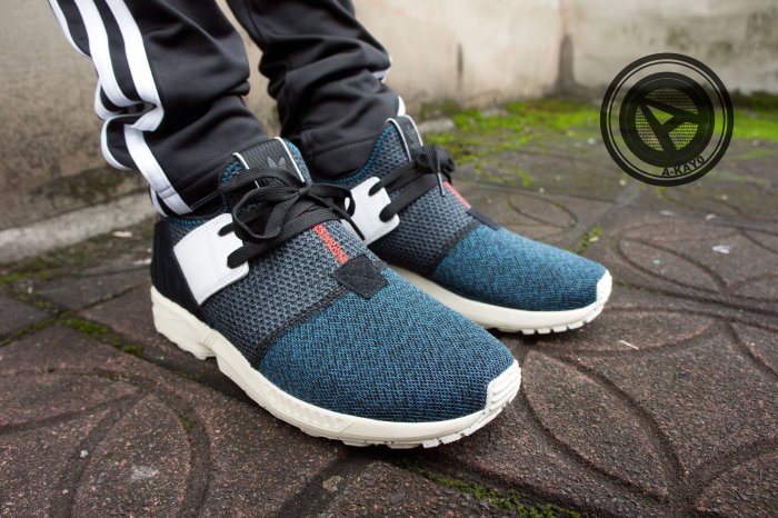促銷商品】ADIDAS ZX FLUX PLUS TORSION鞋底編織X麂皮奶油底黑藍白