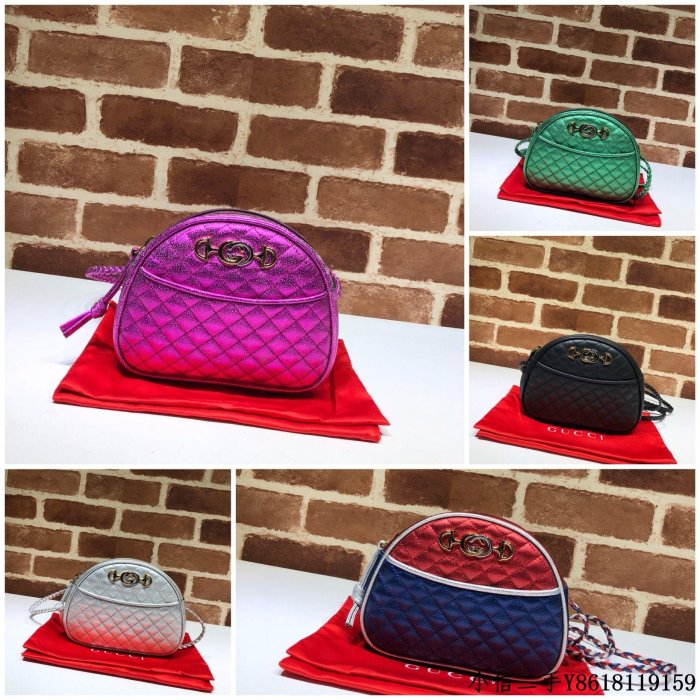 二手 GUCCI古馳2018秋冬新款層壓皮菱格迷你包534951