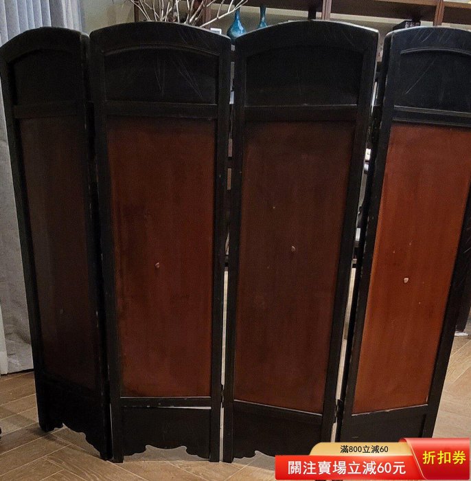 明治期 純金象嵌 卓上四曲衝立 鉄地金銀象嵌 富士鳥居 骨董 屏風 K24使用 日本十九世紀明治時期芝山鑲嵌四面屏風珍惜材質，手工制作，年代久遠