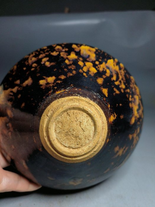 宋代吉州窯玳瑁釉茶盞，西壩窯抽象藝術碗，天目盞古瓷精品，虎皮斑大