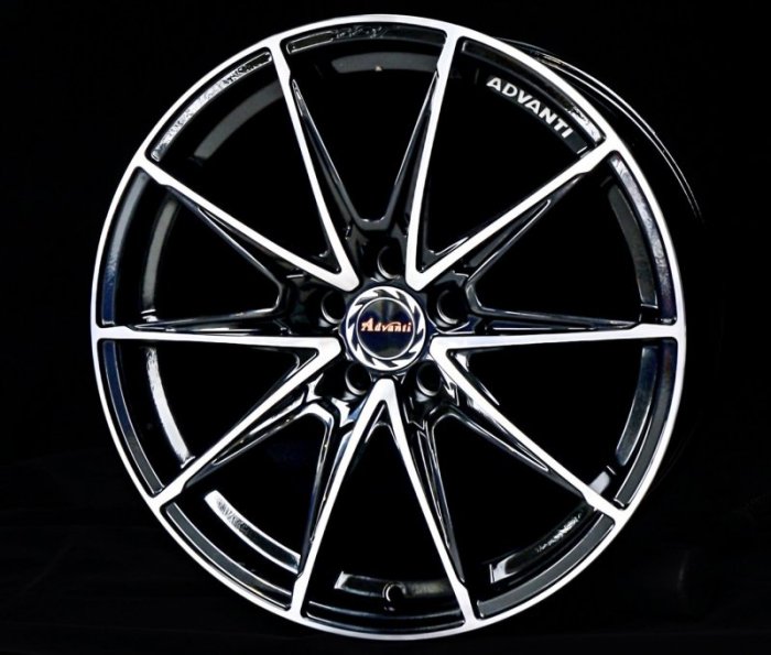 【頂尖】全新雅泛迪鋁圈 MAT19 17吋輕量化旋壓 5X108 112 114.3 7.5J ET42 亮黑+車面