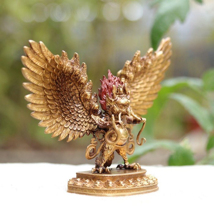 嚴選金翅大鵬鳥、雷震子、迦樓羅像原圖，上乘精銅鑄造鎏金工藝，尺寸長