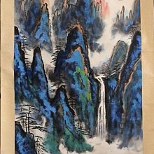 劉海粟近現代精品山水卷軸，宣紙畫芯，個人收藏閒置字畫，適合收藏近