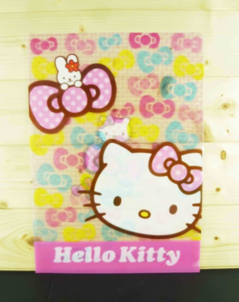 【震撼精品百貨】Hello Kitty 凱蒂貓~檔案夾~彩色蝴蝶結