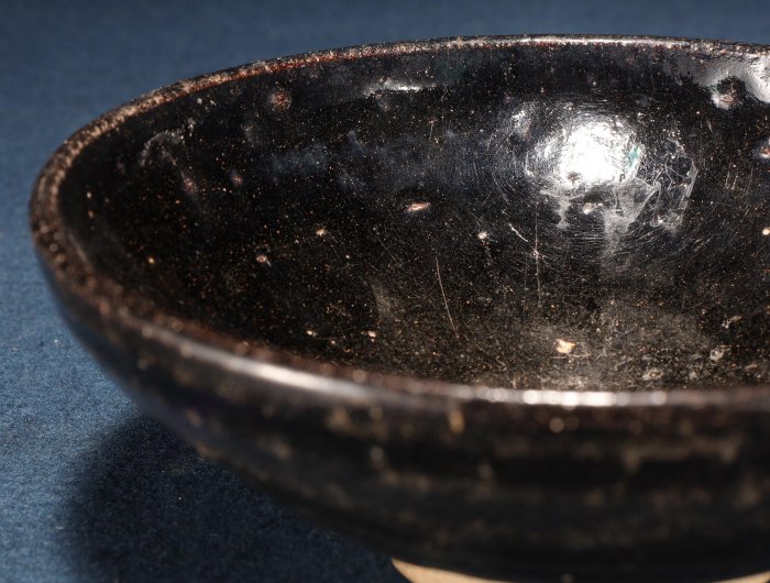 黑釉 窯変紋 天目瓶 宋元時代 高さ約22.1cm 5/30結標古黑釉天目茶盞宋元風格鐵鏽斑窯變手作老件BEE0632 --搜索用茶