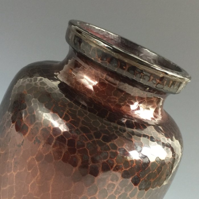 2点 久芳堂 銅花器 銅蟲花瓶 花器 槌目 茶道具 花道具 華